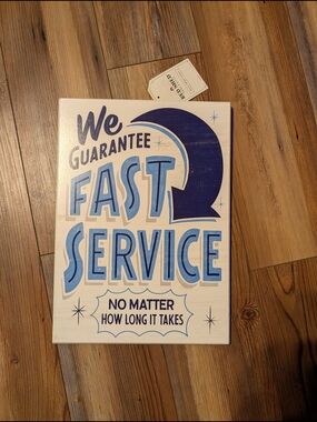 Red Shed - Fast Service Retro Wall Art Sign - NWT